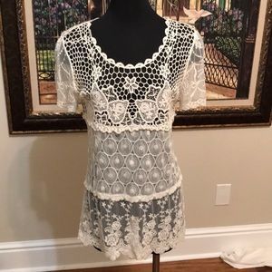Sheer designs Lacey pullover